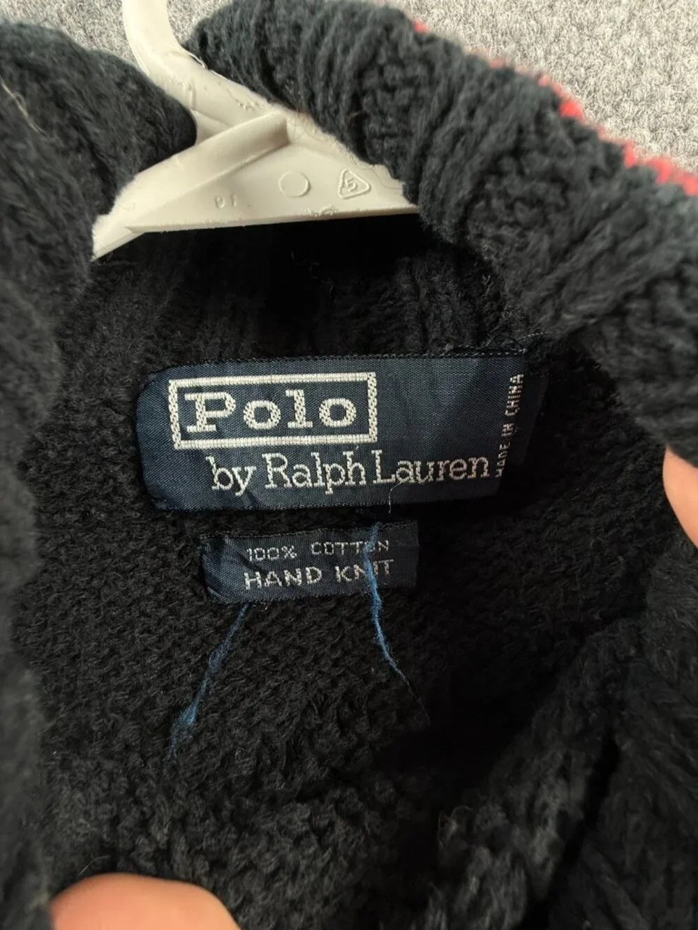 Polo Ralph Lauren Hand Knit Flag Sweater Pullover Turtleneck Mock Neck Medium